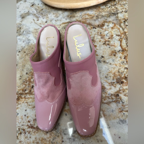 Lulu’s pink slip on heeled mules size 6.5 - Picture 6 of 14